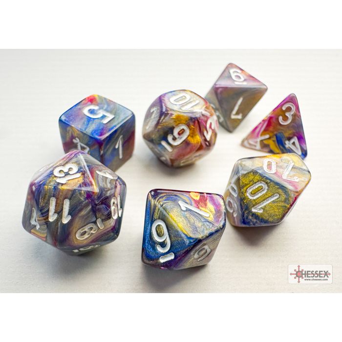 Chessex - Festive® Mini-hedral Carousel/white 7-Die Set
