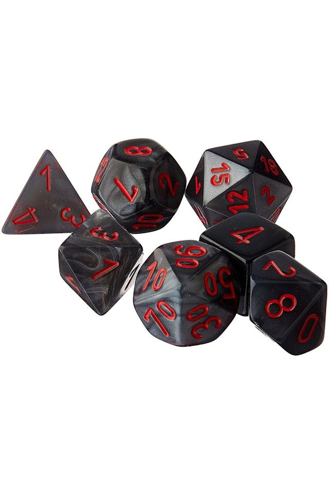 Chessex - Velvet Black w/red Classic Polyhedral 7-Die Set