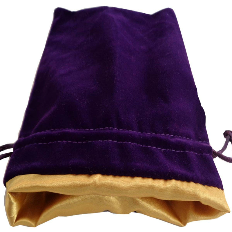 MDG - Dice Bag Large Purple Velvet with Gold Satin Lining