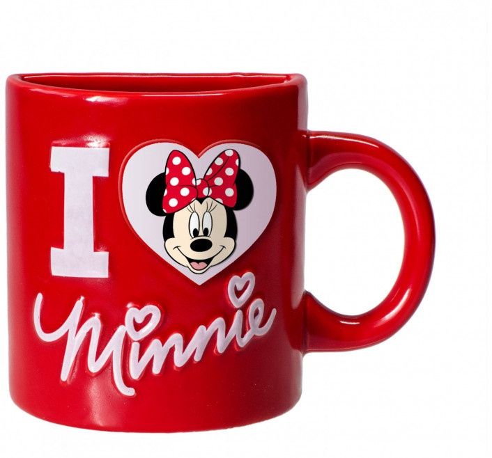 Mickey Mouse - I Love Minnie Mouse Ceramic Mug Magnet (Red)