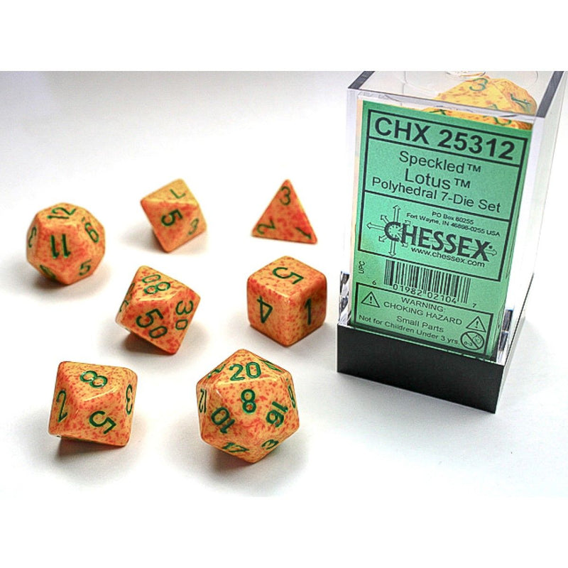 Chessex - Lotus Speckled Polyhedral 7-Die Set