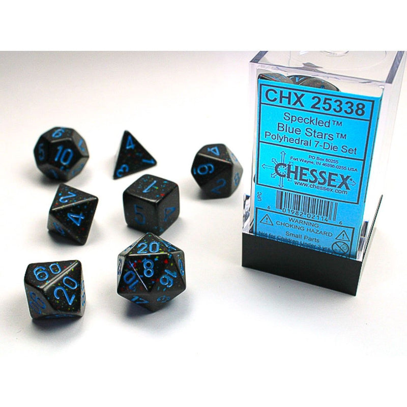 Chessex - Blue Stars Speckled Polyhedral 7-Die Set