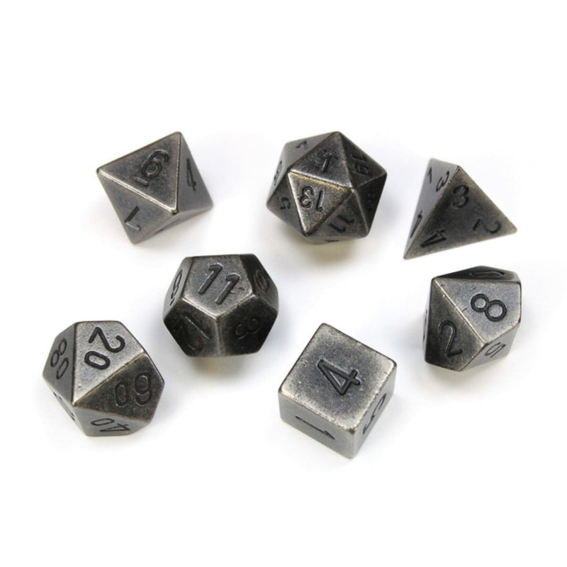Chessex - Metal Polyhedral 7-Die Set: Dark Metal