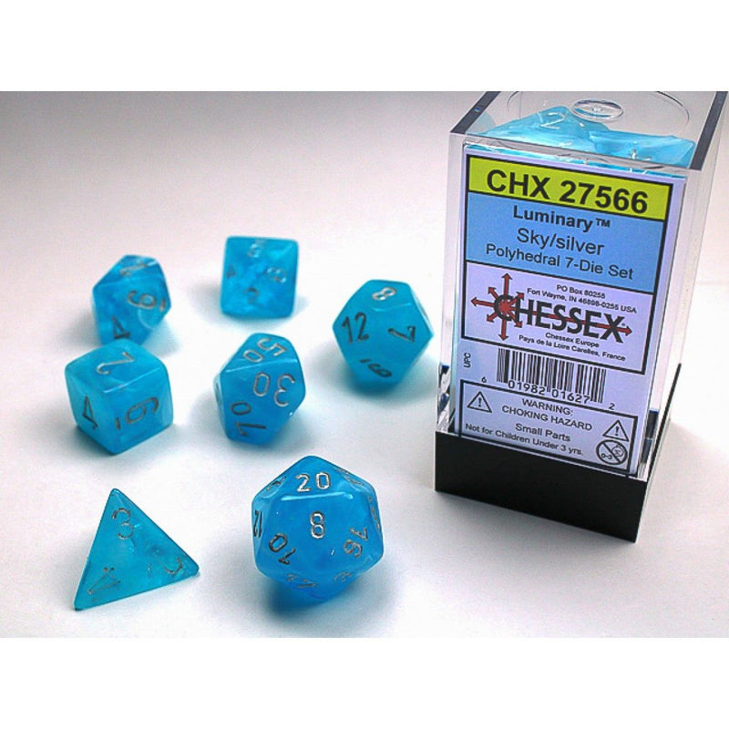 Chessex - Luminary Sky w/silver Signature Polyhedral 7-Die Set