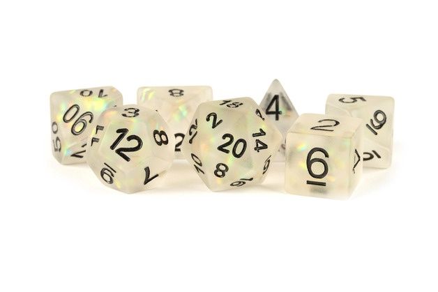 MDG - Resin Polyhedral Dice Set: Icy Opal Clear