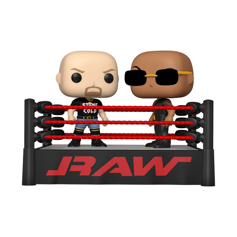WWE - The Rock v Stone Cold Wrestling Ring Movie Moment Pop! Vinyl Figure
