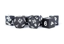 MDG - Metal Dice: Black 16mm Poly Set
