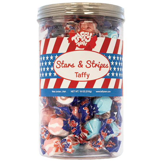 Taffy Town: 18oz Cannister - Stars and Stripes