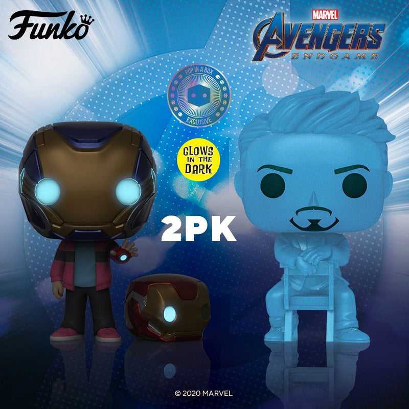 Avengers 4: Endgame - Morgan & Hologram Tony Glow (US Exclusive) Pop! Vinyl Figure 2 Pack
