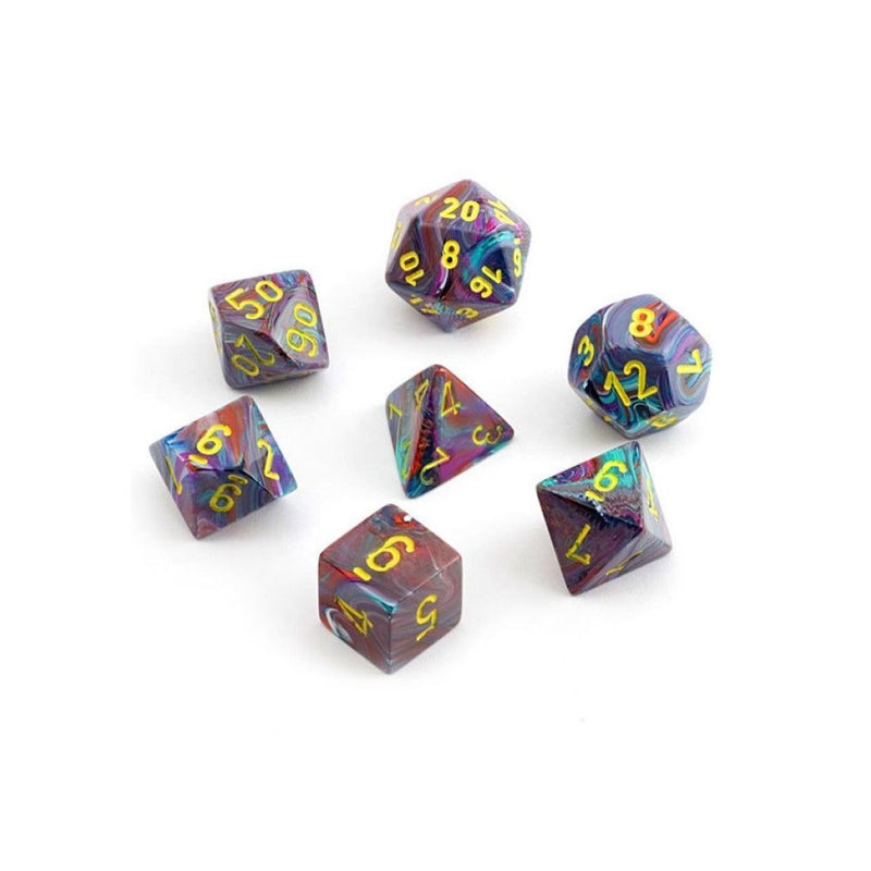 Chessex - Festive Mosaic w/yellow Classic Polyhedral 7-Die Set