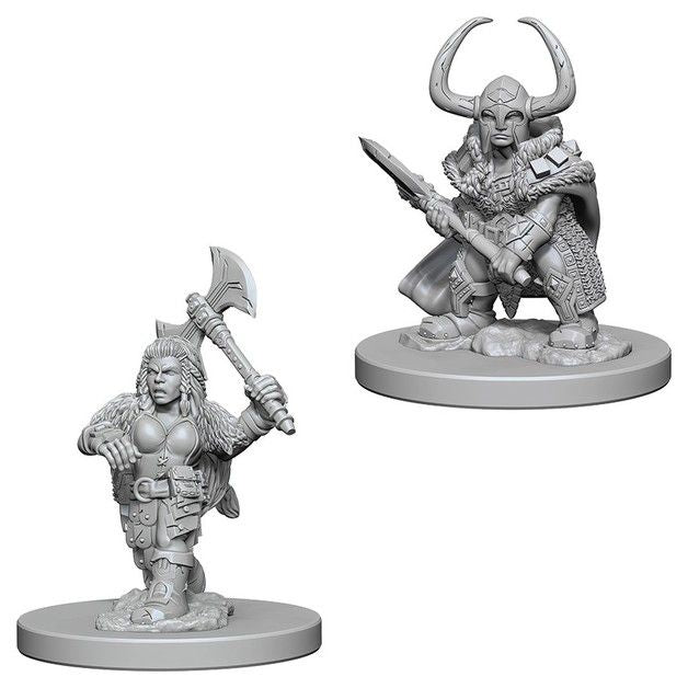 D&D - Unpainted Dwarf Female Barbarian