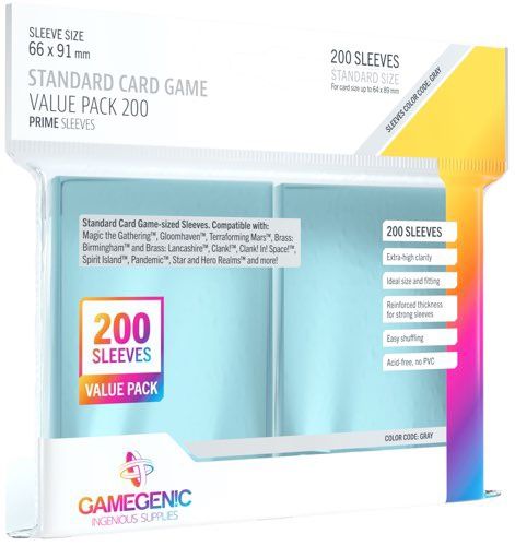 Gamegenic 200 Prime Sleeves: Standard Value Pack 200