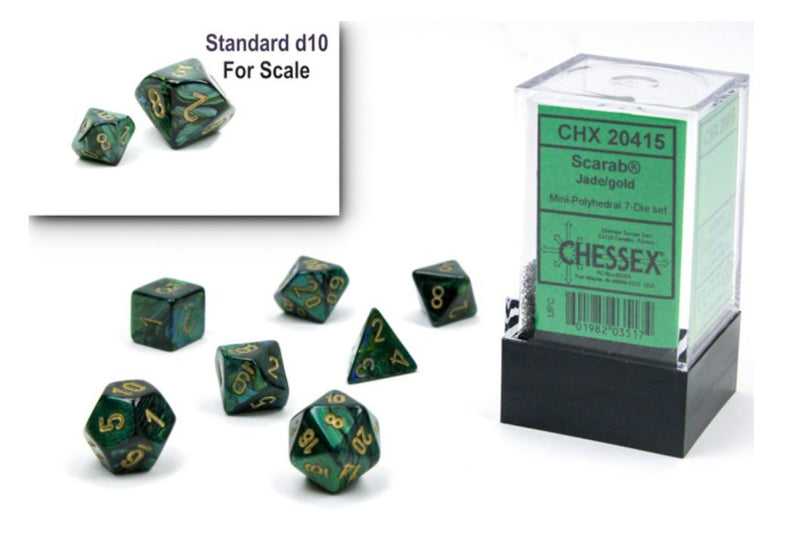 Chessex - Scarab® Mini-hedral Jade/gold 7-Die Set