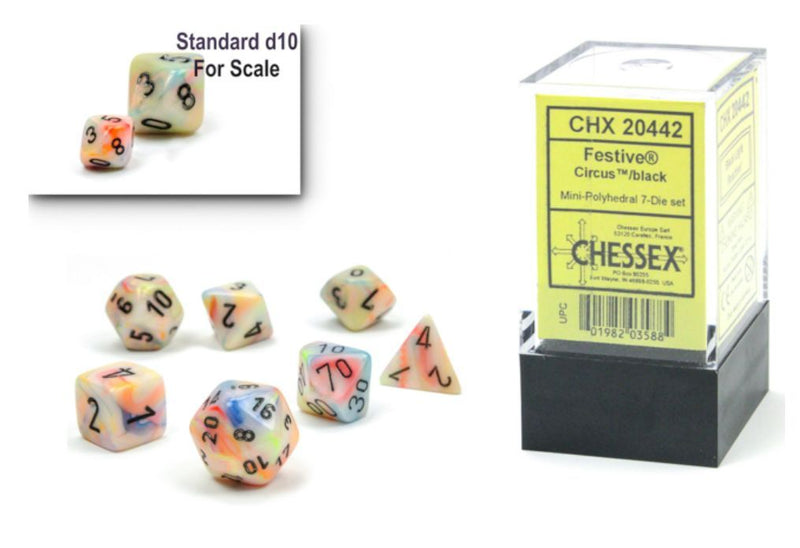 Chessex - Festive® Mini-hedral Circus/black 7-Die set