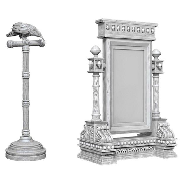 Deep Cuts Miniatures Mirror & Bird on Stand