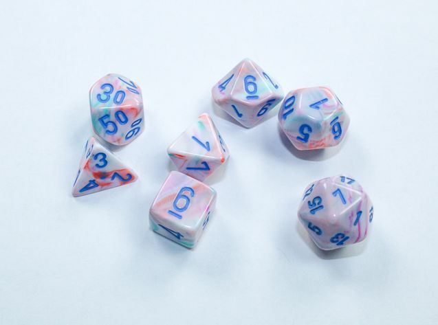 Chessex - Festive® Mini-hedral Pop Art/blue 7-Die set