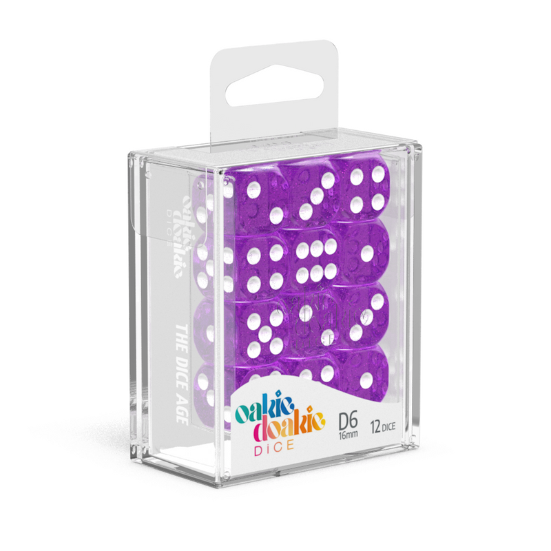 Oakie Doakie Dice D6 16 mm Speckled - Purple (12)