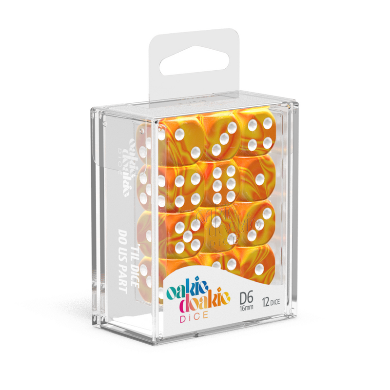 Oakie Doakie Dice D6 16 mm GemiDice - Sunstone (12)