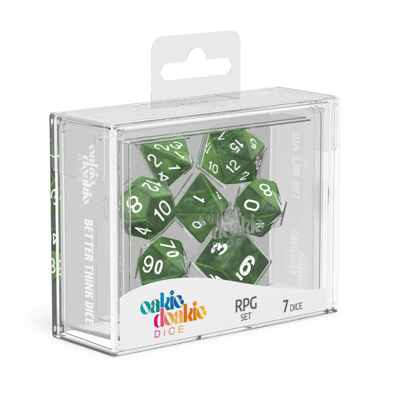 Oakie Doakie Dice RPG Set Marble - Green (7)