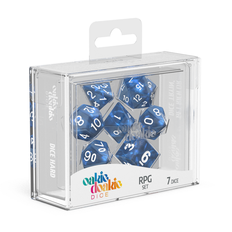 Oakie Doakie Dice RPG Set Marble - Blue (7)