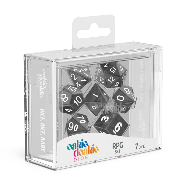 Oakie Doakie Dice RPG Set Marble - Black (7)