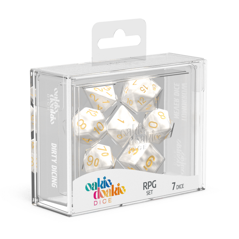 Oakie Doakie Dice RPG Set Marble - White (7)