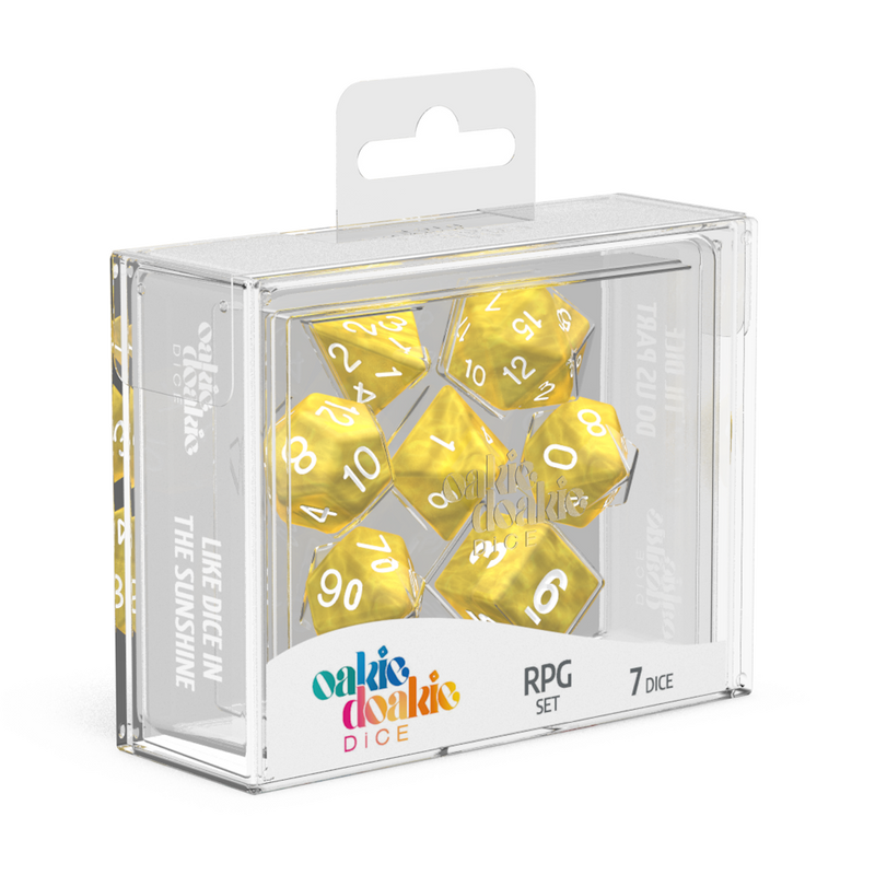 Oakie Doakie Dice RPG Set Marble - Yellow (7)