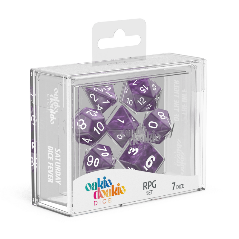 Oakie Doakie Dice RPG Set Marble - Purple (7)