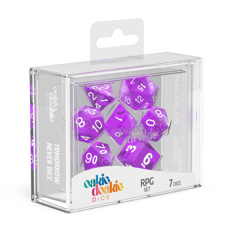 Oakie Doakie Dice RPG Set Translucent - Purple (7)