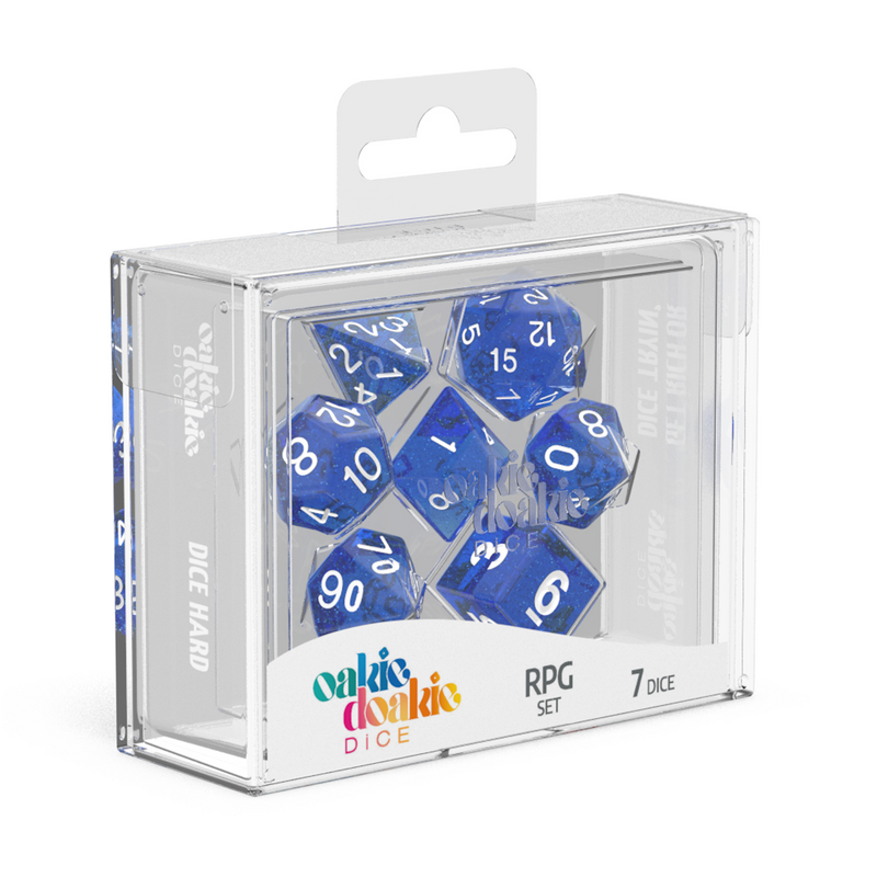 Oakie Doakie Dice RPG Set Speckled - Blue (7)