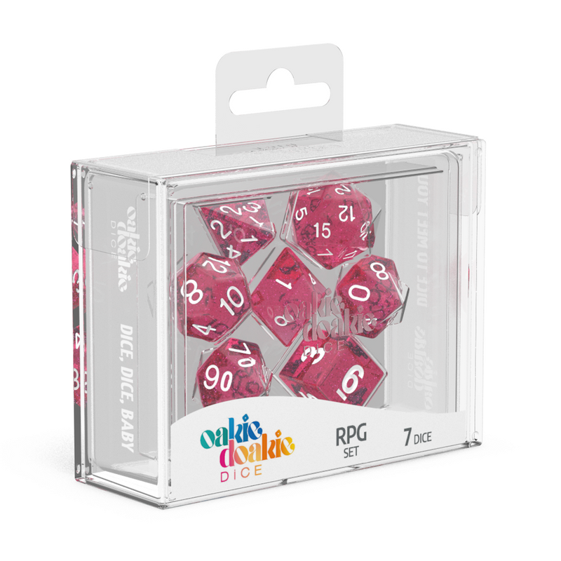 Oakie Doakie Dice RPG Set Speckled - Pink (7)