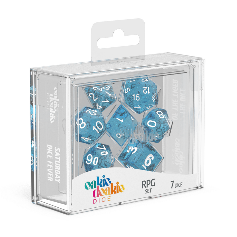 Oakie Doakie Dice RPG Set Speckled - Light Blue (7)