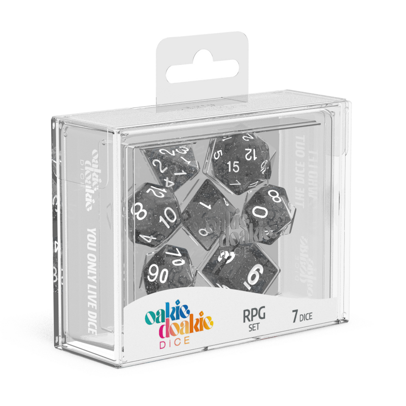 Oakie Doakie Dice RPG Set Speckled - Black (7)