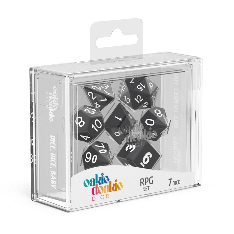 Oakie Doakie Dice RPG Set Solid - Black (7)