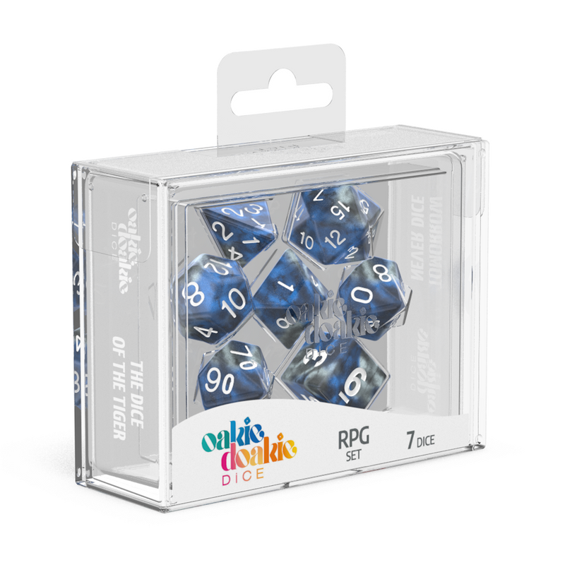 Oakie Doakie Dice RPG Set GemiDice - Liquid Steel (7)