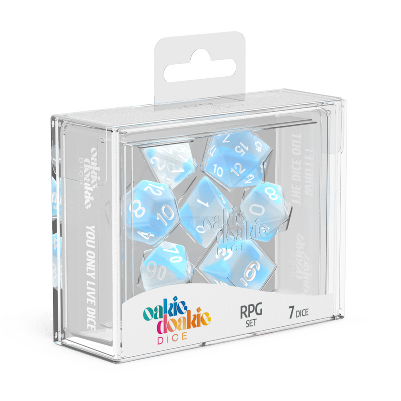 Oakie Doakie Dice RPG Set Glow in the Dark - Arctic (7)