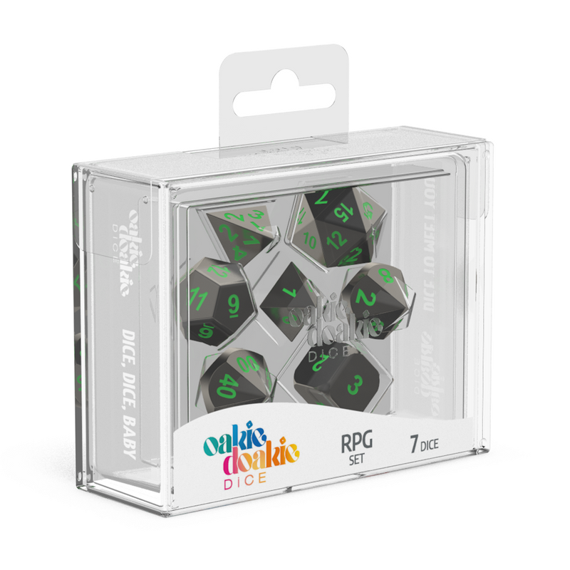 Oakie Doakie Dice RPG Set Metal Dice - Matrix (7)