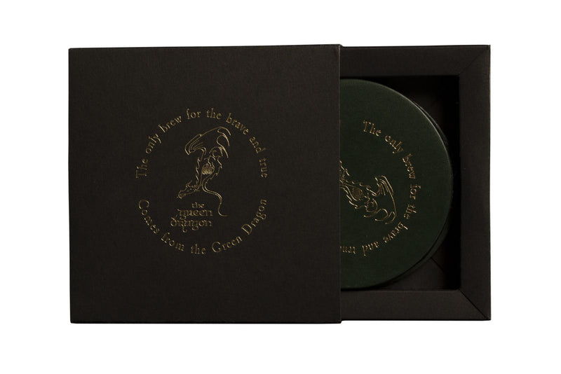 The Lord of the Rings - Green Dragon Leather Coaster Set