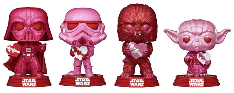 Star Wars - Valentine (US Exclusive) Diamond Glitter Pop! Vinyl 4 Pack
