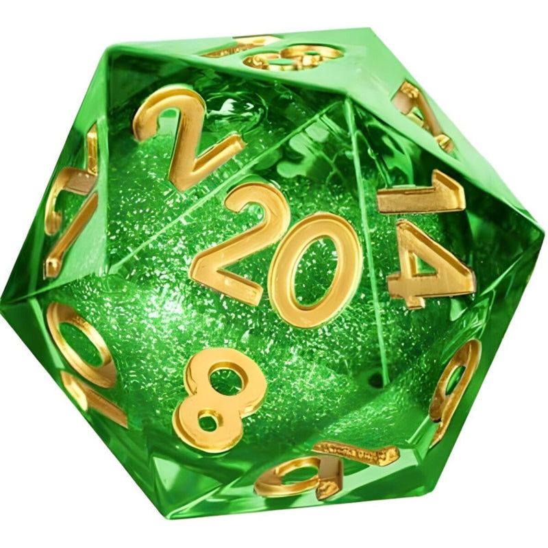 Metallic Dice Games – Individual Liquid Core D20 – Aegis of Hope