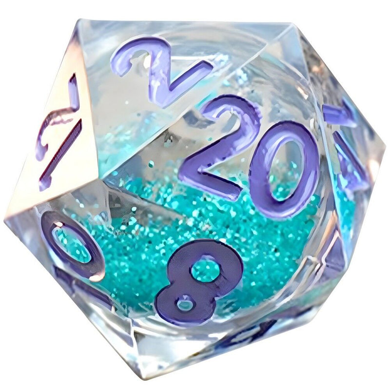 Metallic Dice Games – Individual Liquid Core D20 – Disco Vibes