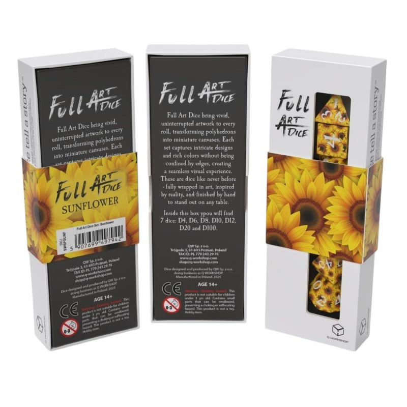 Q Workshop – Full Art Dice Set: Sunflower
