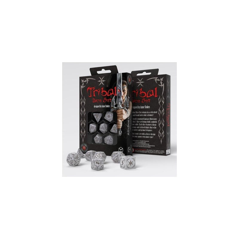 Q Workshop – Tribal Dice Set: Pearl & Brown