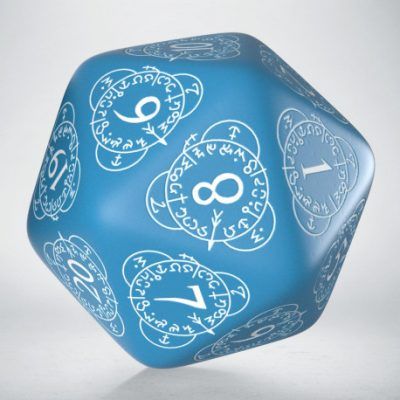 Q Workshop – D20 Level Counter Blue & white Die