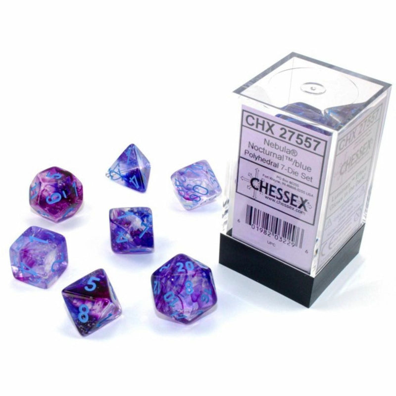 Chessex - Nebula Nocturnal/Blue Luminary 7-Die Set