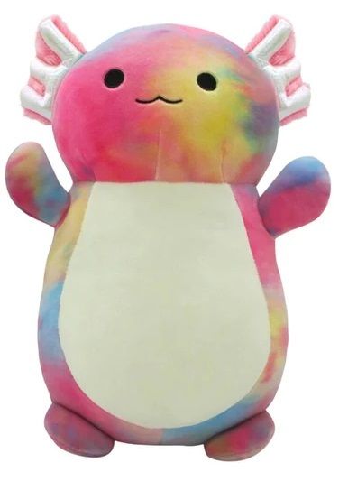 Squishmallows  10in Hugmees - Rainbow Tie-Dye Axolotl