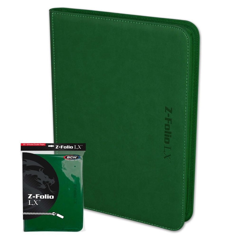BCW Zipper Folio 9 Pocket LX Green