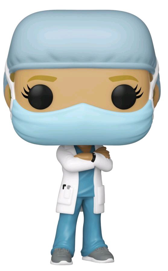 Pop! Heroes - Front Line Worker Female #1 Blue Pop! Vinyl Figure