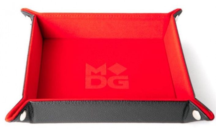 MDG Velvet Folding Dice Tray - Red (10