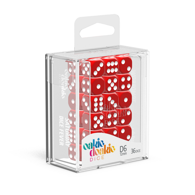 Oakie Doakie Dice D6 12 mm Solid - Red (36)
